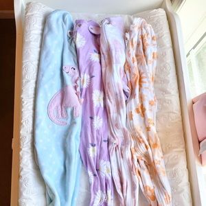 Toddler girl footed sleepers